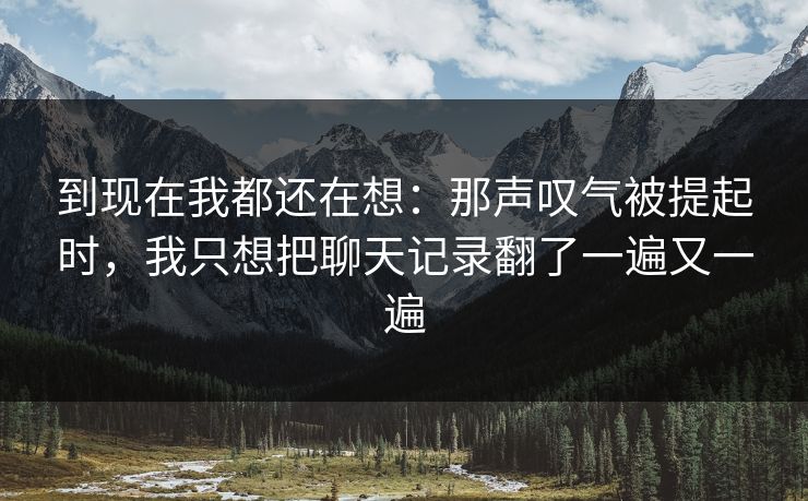 到现在我都还在想：那声叹气被提起时，我只想把聊天记录翻了一遍又一遍