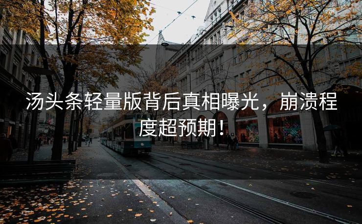 汤头条轻量版背后真相曝光，崩溃程度超预期！