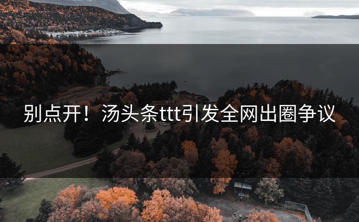 别点开！汤头条ttt引发全网出圈争议