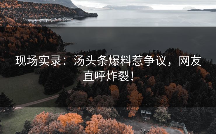 现场实录：汤头条爆料惹争议，网友直呼炸裂！