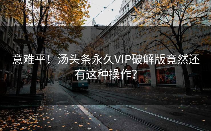意难平！汤头条永久VIP破解版竟然还有这种操作？