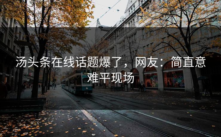 汤头条在线话题爆了，网友：简直意难平现场