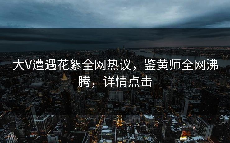 大V遭遇花絮全网热议，鉴黄师全网沸腾，详情点击