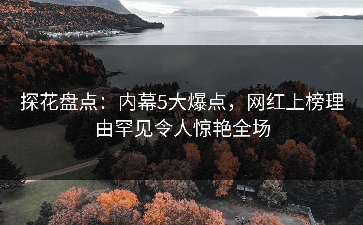 探花盘点：内幕5大爆点，网红上榜理由罕见令人惊艳全场