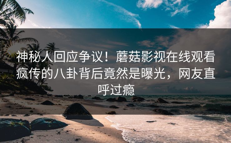 神秘人回应争议！蘑菇影视在线观看疯传的八卦背后竟然是曝光，网友直呼过瘾