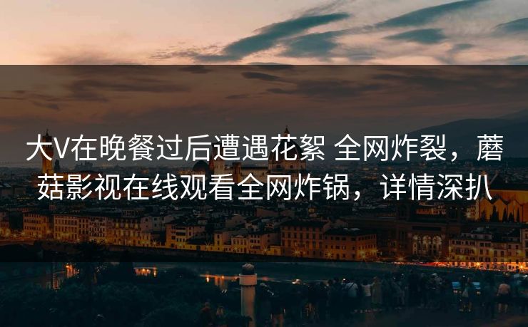 大V在晚餐过后遭遇花絮 全网炸裂,蘑菇影视在线观看全网炸锅,详情深扒 大V在晚餐过后遭遇花絮 全网炸裂,蘑菇影视在线观看全网炸锅,详情深扒